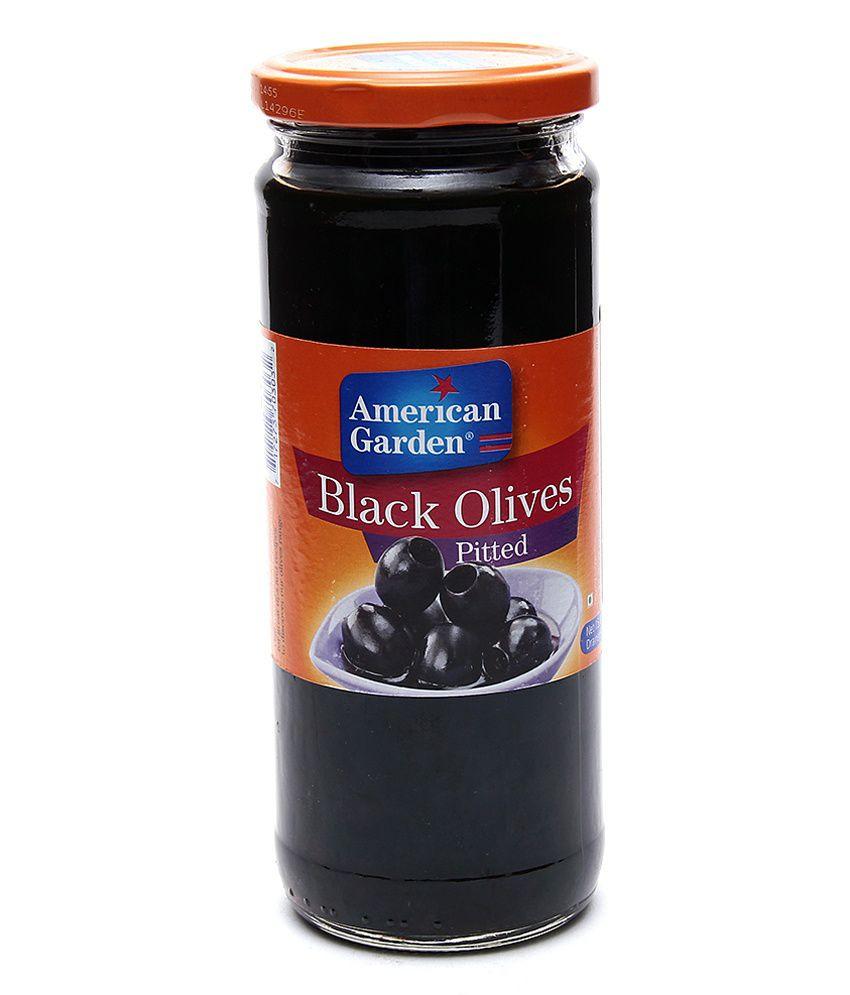 American Garden Pitted Black Olives 450G