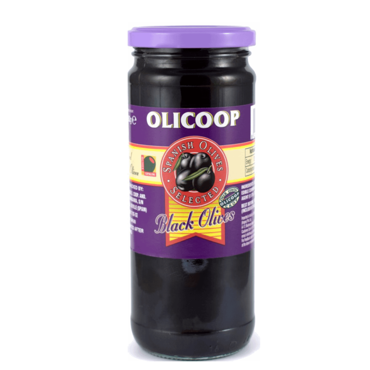 Olicoop Black Pitted Olives 450G