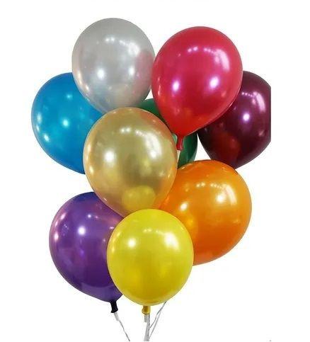 Metallic Rubber Balloons - Multi Colour 50Pc