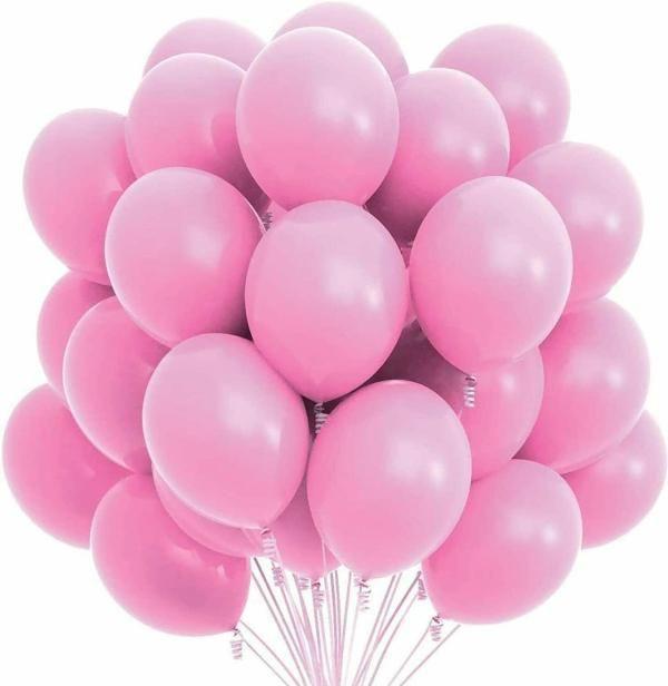 Metallic Rubber Balloons - Pink 50Pc