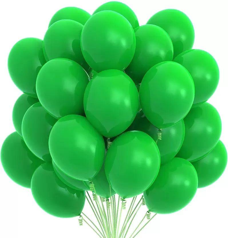 Metallic Rubber Balloons - Green 50Pc