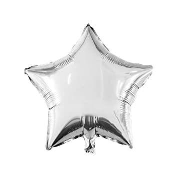 Star Shaped Foil Balloons - Silver 1Pc