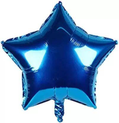 Star Shaped Foil Balloons - Blue 1Pc