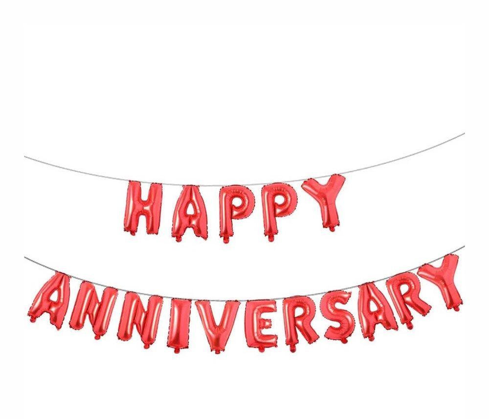 Happy Anniversary Foil Balloon - Red 1Pc
