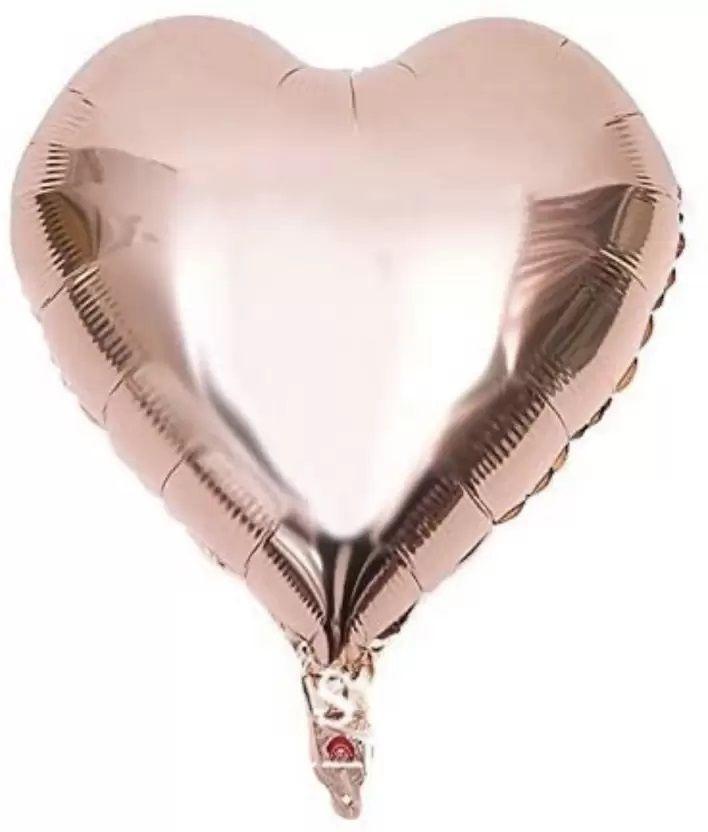 Heart Shaped Foil Balloons - Rose Gold 1Pc
