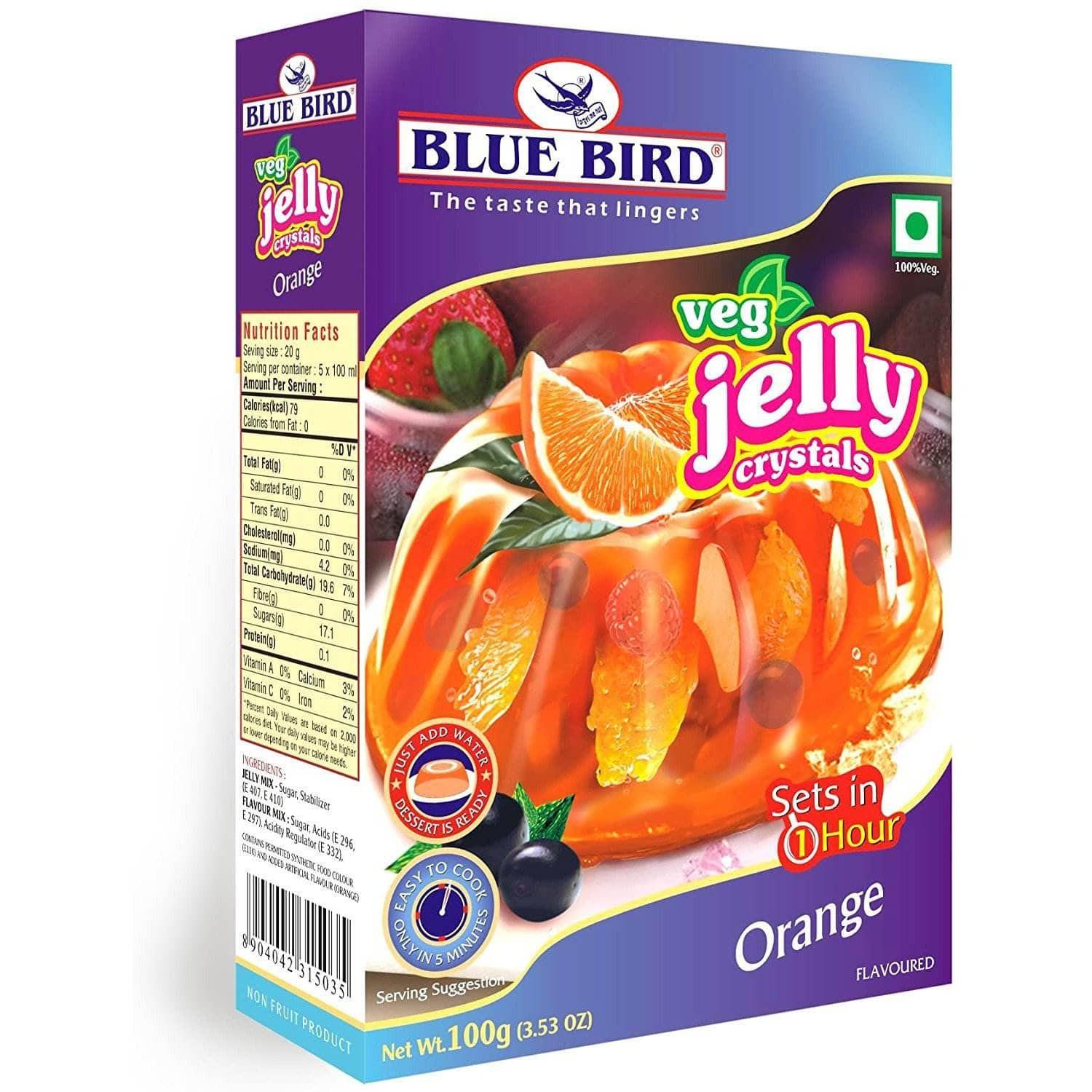 Blue Bird Veg Jelly Crystals - Orange 100G