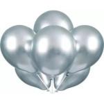 Metallic Rubber Balloons - Silver 50Pc