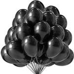 Metallic Rubber Balloons - Black 50Pc