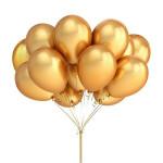 Metallic Rubber Balloons - Golden 50Pc