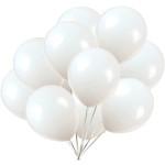 Metallic Rubber Balloons - White 50Pc