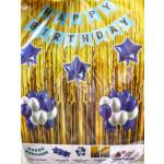 Gold And Blue Decoration Kit - Happy Birthday 48Pc